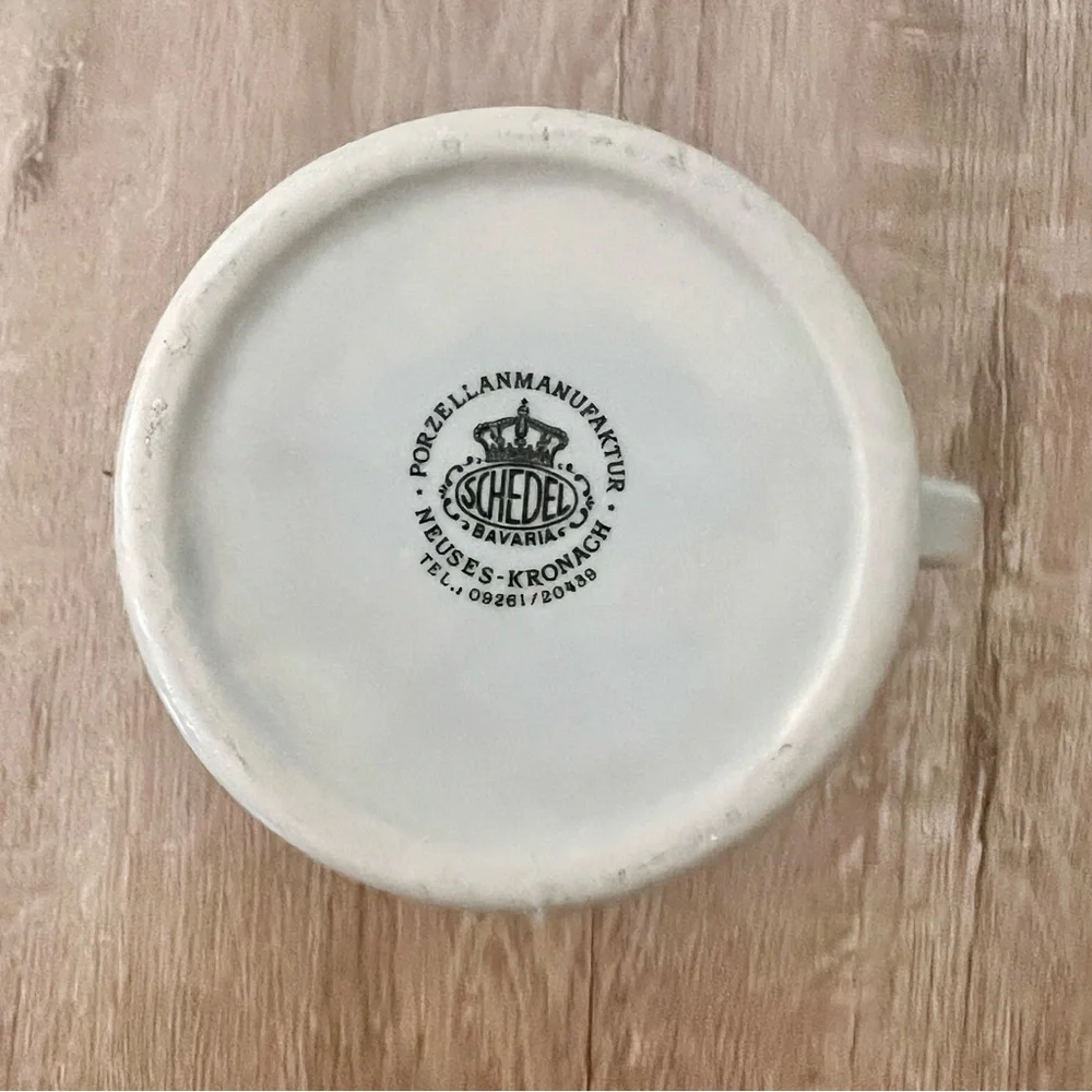 Porzellanmanufaktur Neuses Kronach Schedel German Map Porcelain Beer‎ Stein Mug